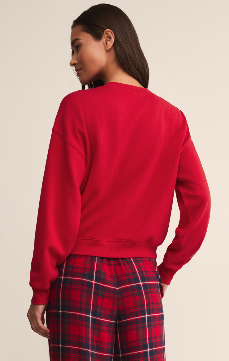 Tops Festive Holiday Sweatshirt Festive Red