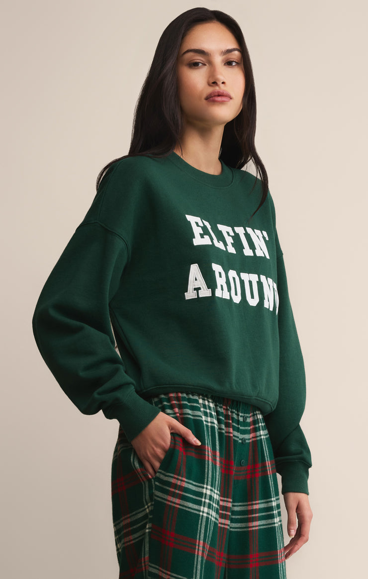 Tops Festive Holiday Sweatshirt Mistletoe