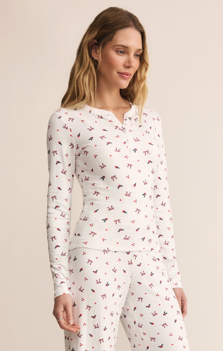 Tops Holly Pointelle Long Sleeve Top Holly Pointelle Long Sleeve Top