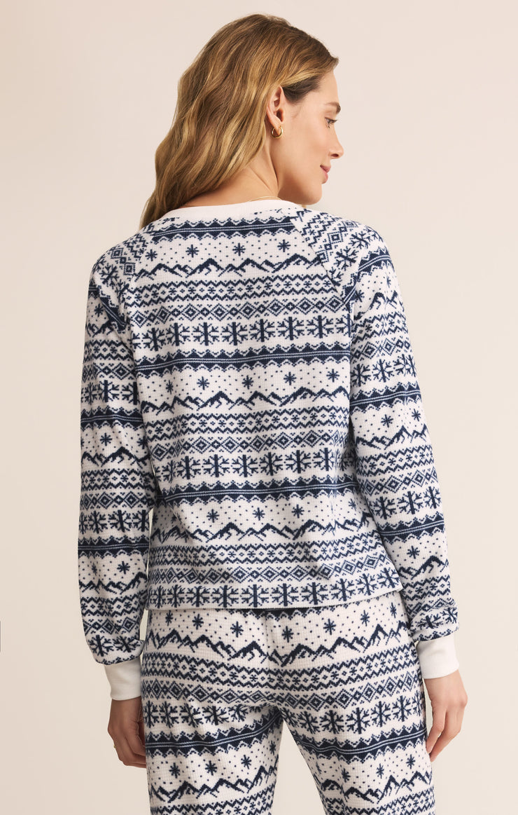 Tops Slopes Fairisle Long Sleeve Top Vanilla Ice