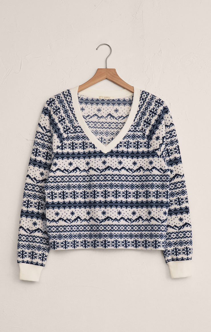 Tops Slopes Fairisle Long Sleeve Top Vanilla Ice