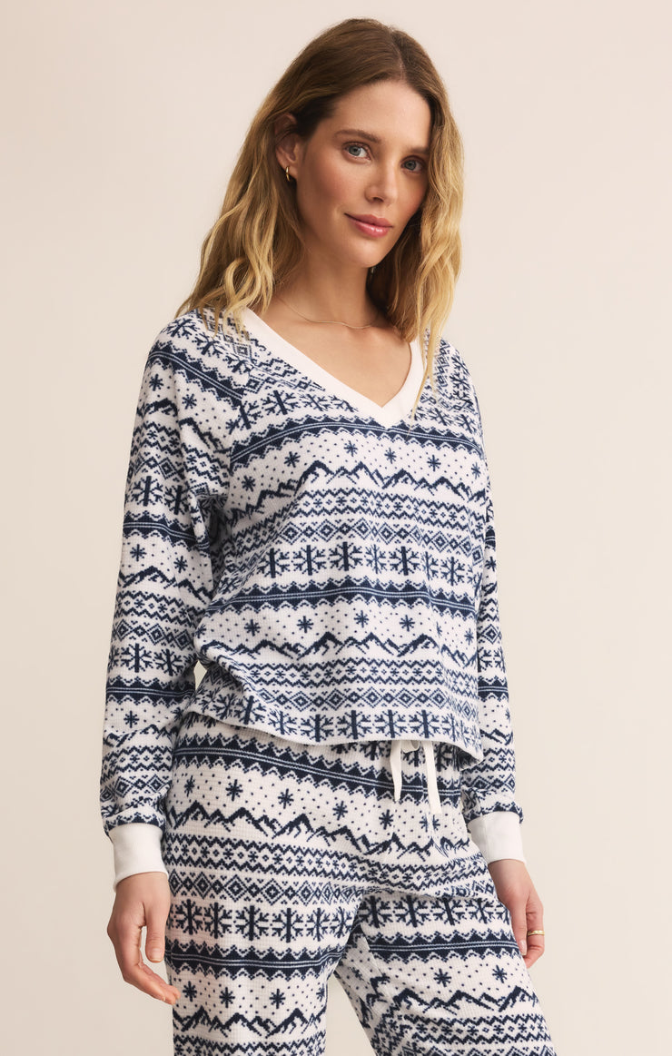 Tops Slopes Fairisle Long Sleeve Top Slopes Fairisle Long Sleeve Top