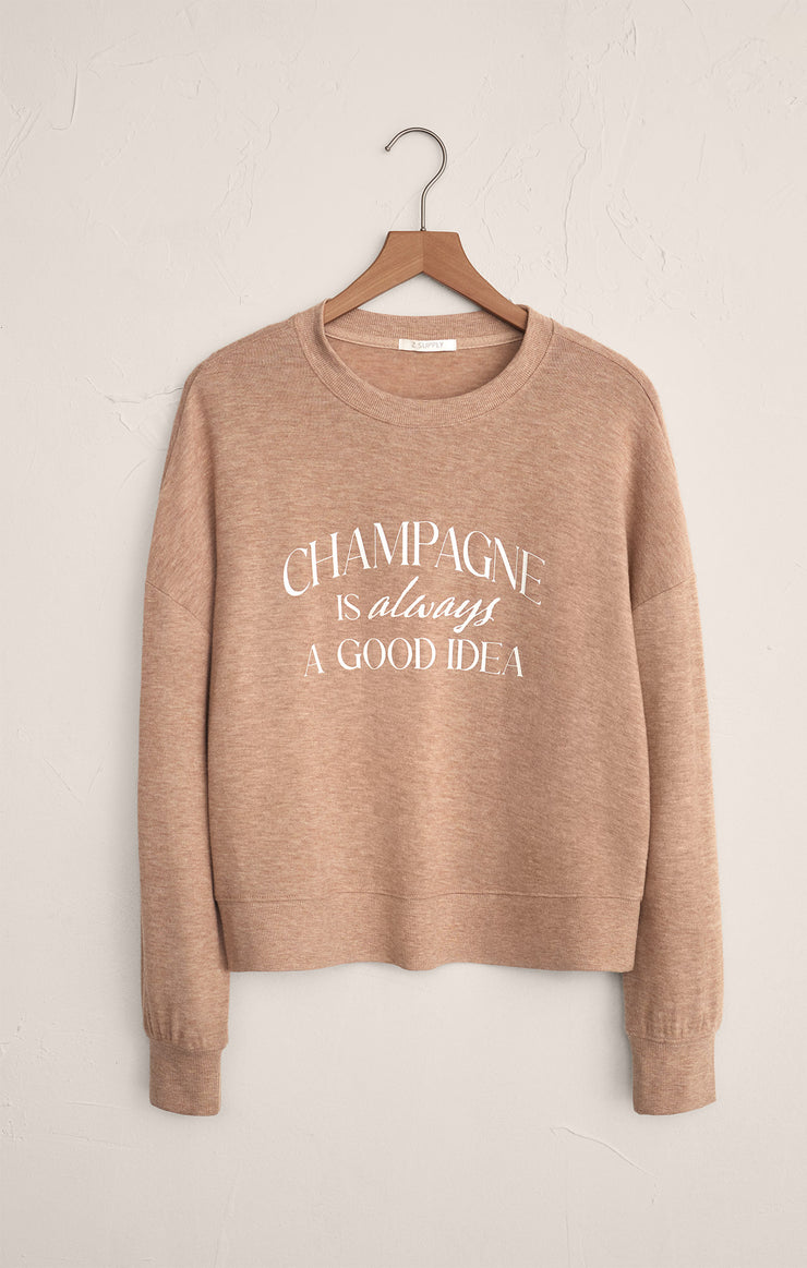 Tops Champagne Long Sleeve Top Iced Coffee