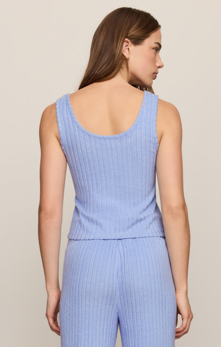 Tops Double Scoop Silky Rib Tank Crystal Blue