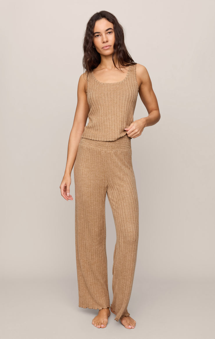 Tops Double Scoop Silky Rib Tank Light Toffee