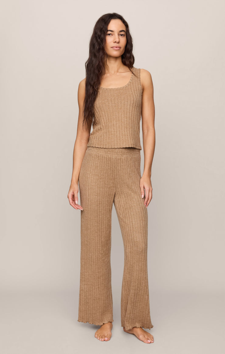 Tops Double Scoop Silky Rib Tank Light Toffee