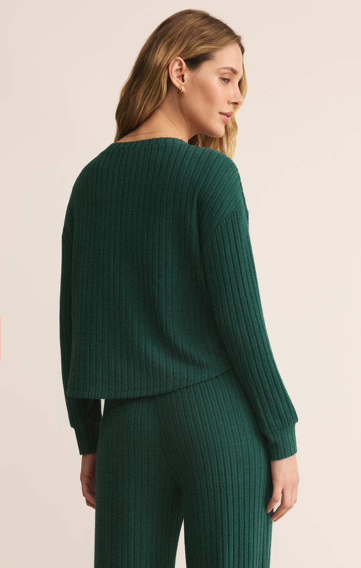 Tops Elfie Silky Rib Long Sleeve Top Mistletoe