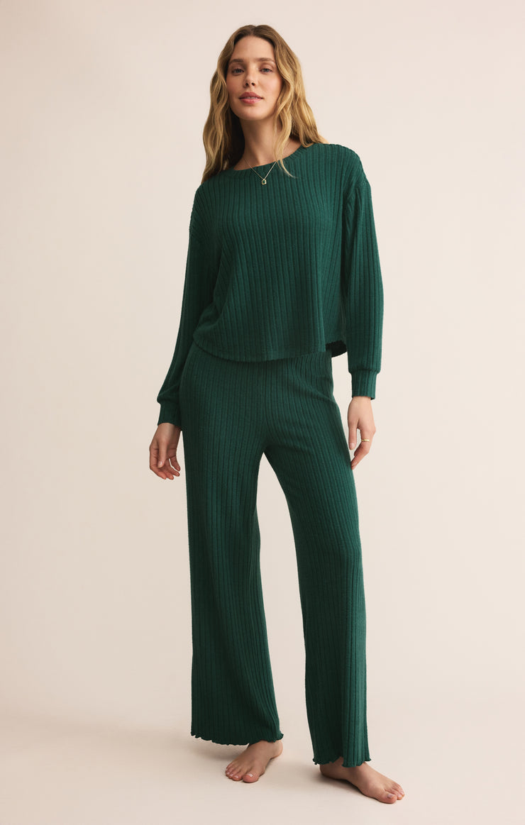 Tops Elfie Silky Rib Long Sleeve Top Mistletoe