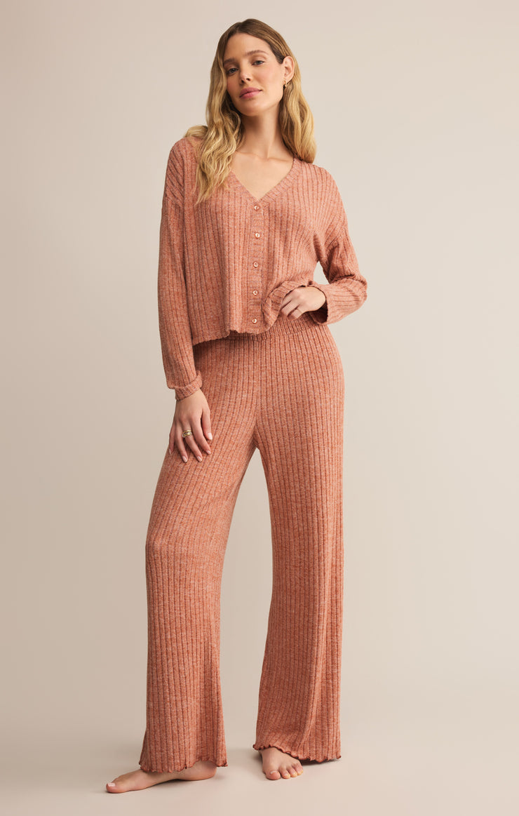 Tops Mara Silky Rib Cardigan Pumpkin Spice