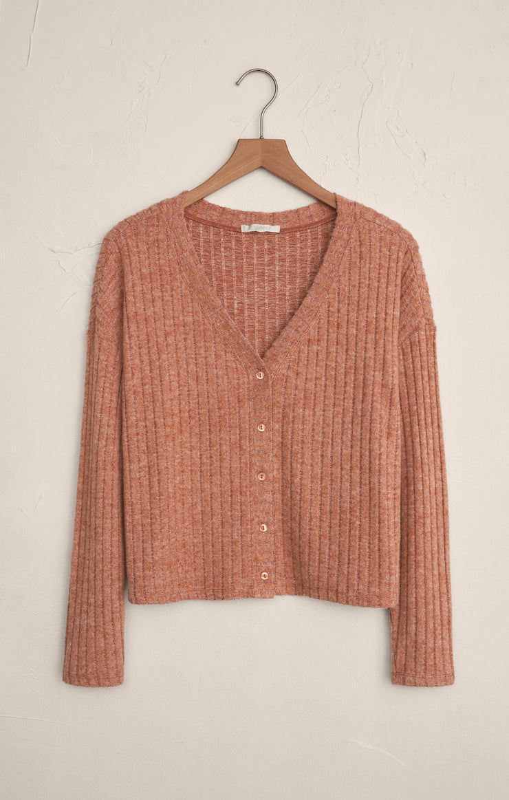 Tops Mara Silky Rib Cardigan Pumpkin Spice
