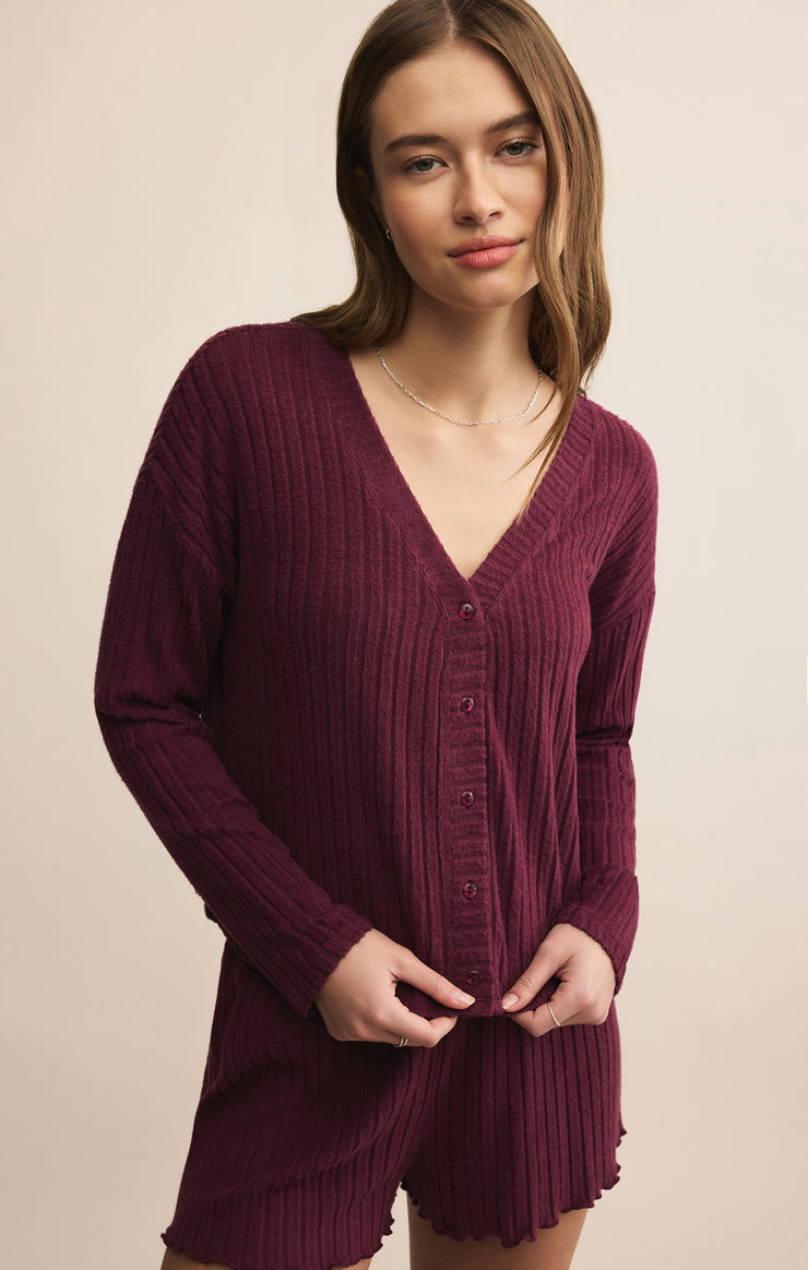 Tops Mara Silky Rib Cardigan Mara Silky Rib Cardigan