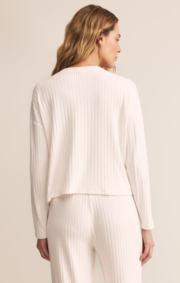 Tops Mara Silky Rib Cardigan Vanilla Ice