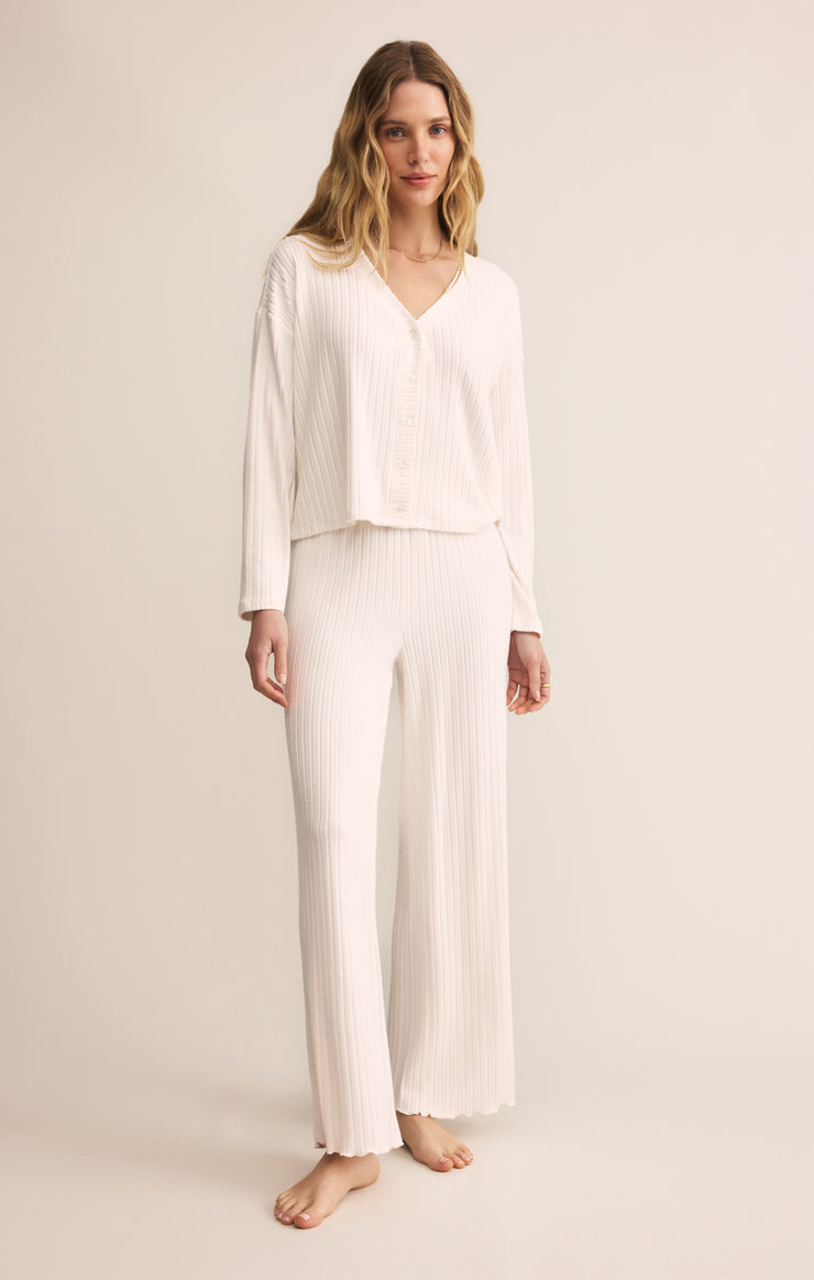 Tops Mara Silky Rib Cardigan Vanilla Ice