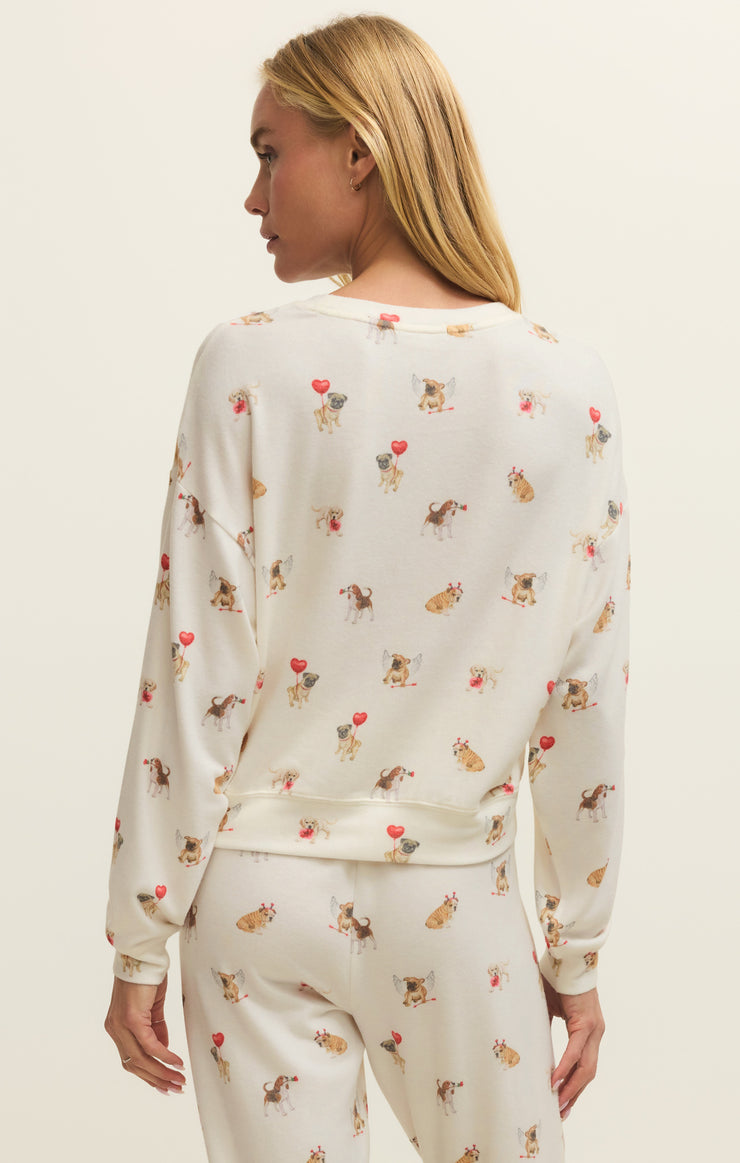 Tops Bisous Love Pup Top Vanilla Ice