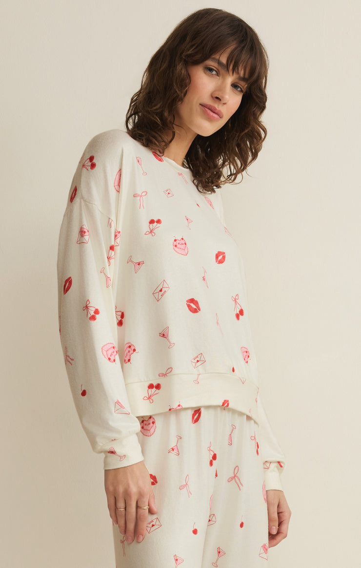 Tops Mira Sweet Things Long Sleeve Top Vanilla Ice