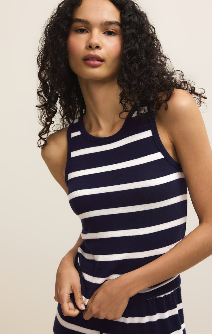 Tops Luxe Stripe Tank Eclipse