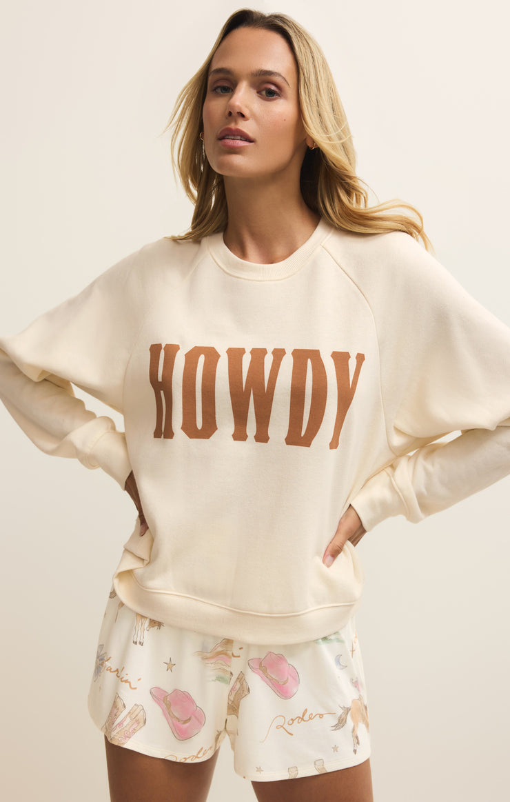 Tops Howdy Fleece Sweatshirt Vanilla Ice