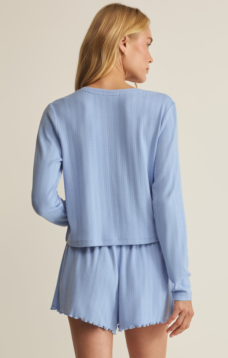 Tops Lovely Pointelle Top Ice Blue