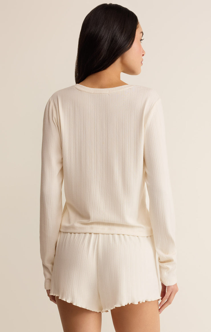 Tops Lovely Pointelle Top Vanilla Ice
