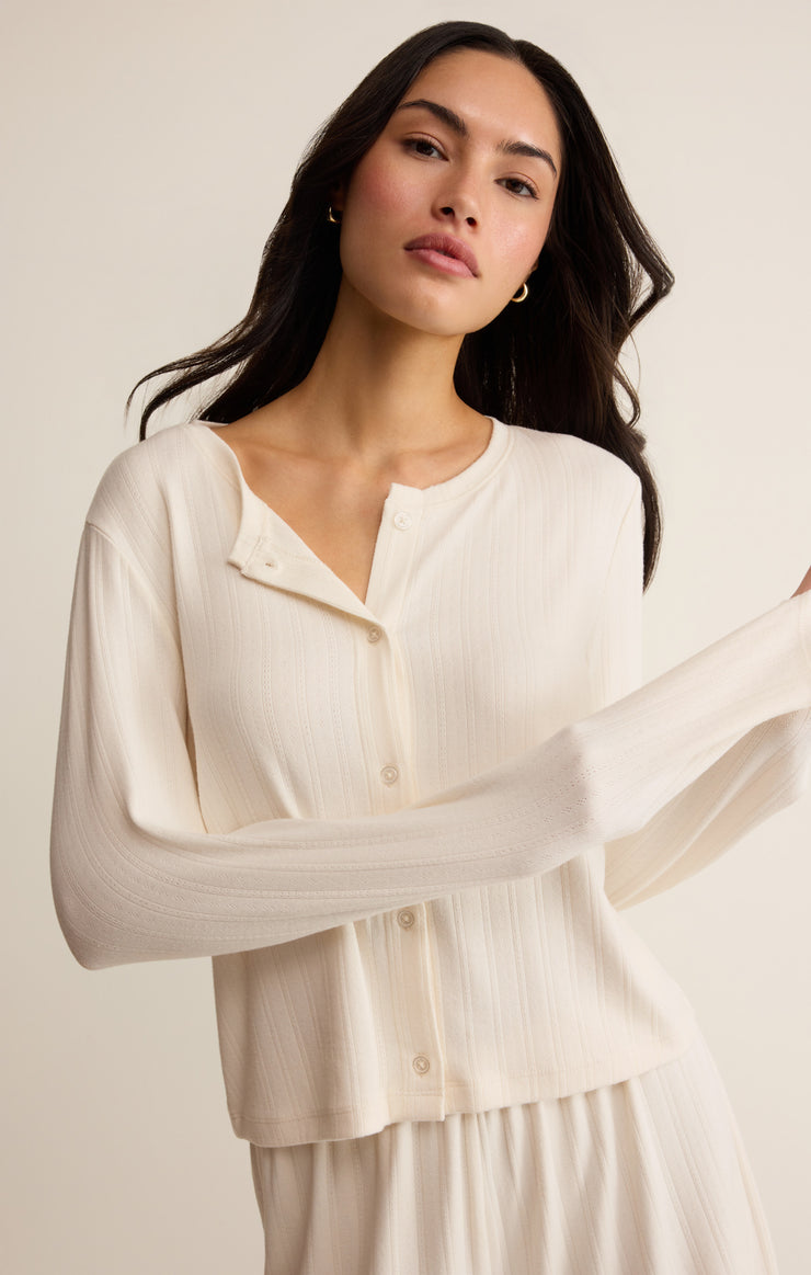 Tops Lovely Pointelle Top Vanilla Ice