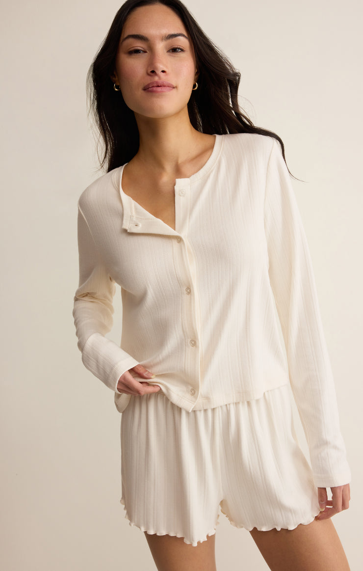 Tops Lovely Pointelle Top Vanilla Ice