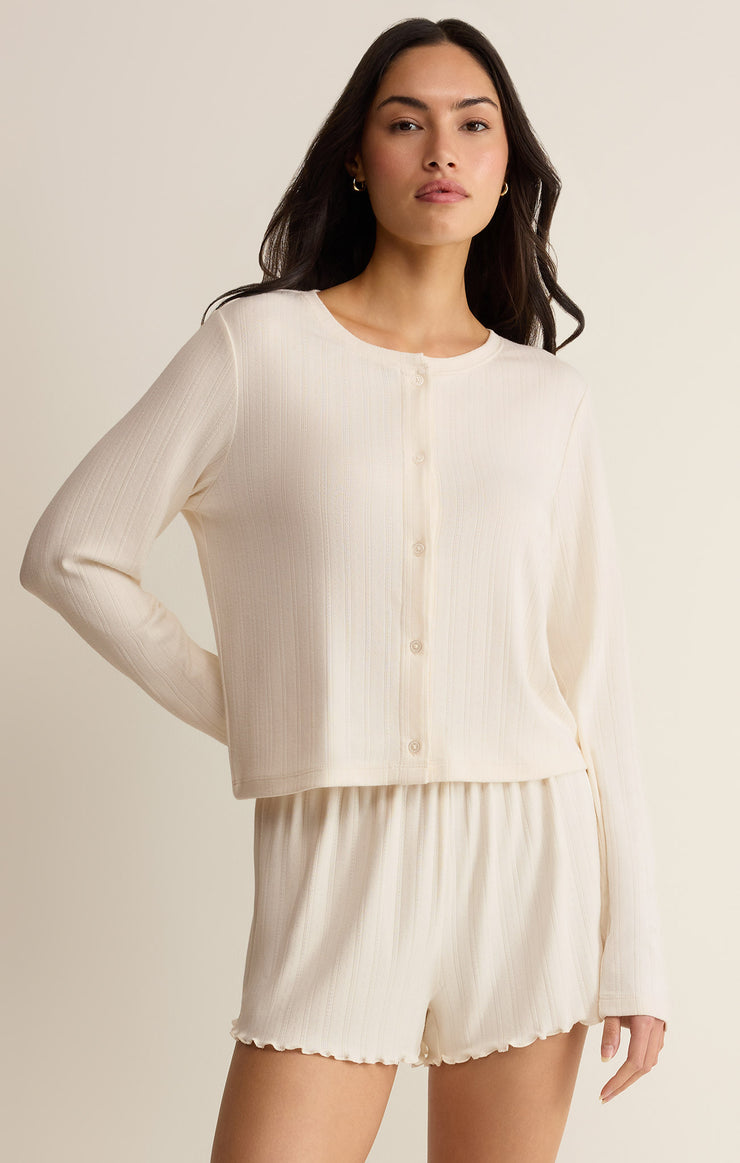 Tops Lovely Pointelle Top Vanilla Ice