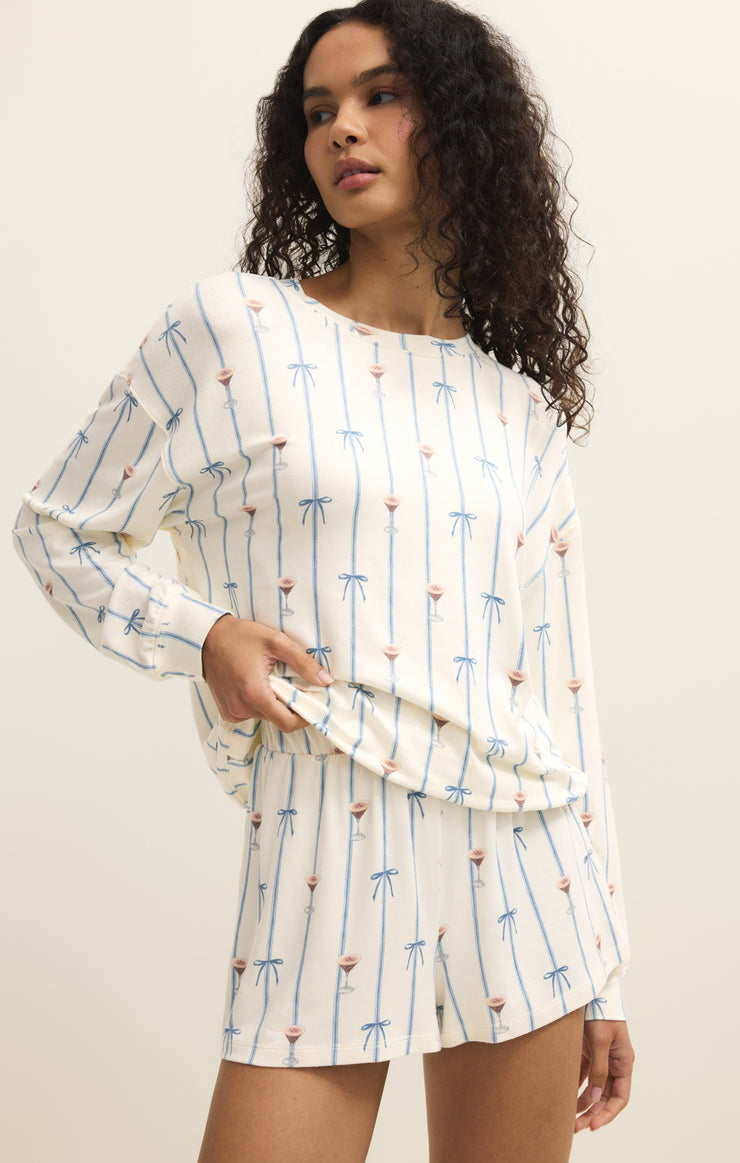 Tops Cozy Espresso Martini Long Sleeve Top Vanilla Ice