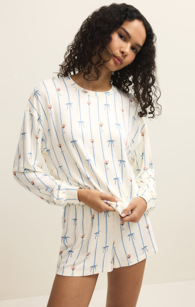 Tops Cozy Espresso Martini Long Sleeve Top Vanilla Ice