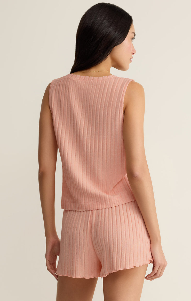 Tops Sloane V-Neck Rib Tank Bellini