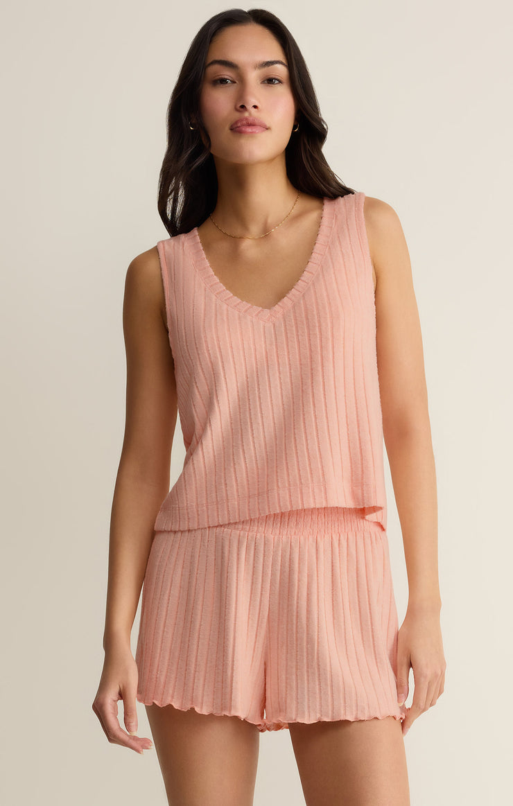 Tops Sloane V-Neck Rib Tank Bellini