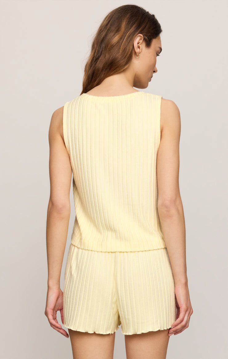 Tops Sloane V-Neck Rib Tank Mellow Yellow