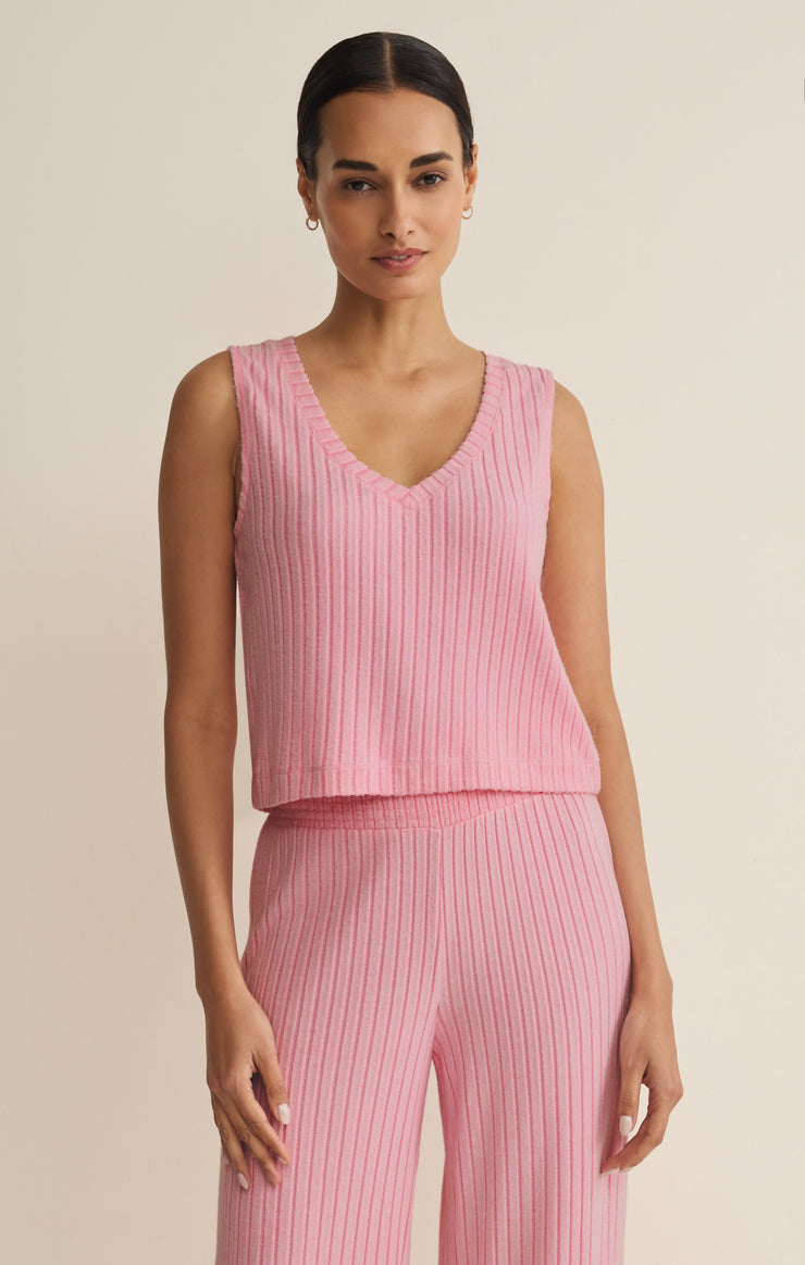 Tops Sloane V-Neck Silky Rib Tank Passion Fruit