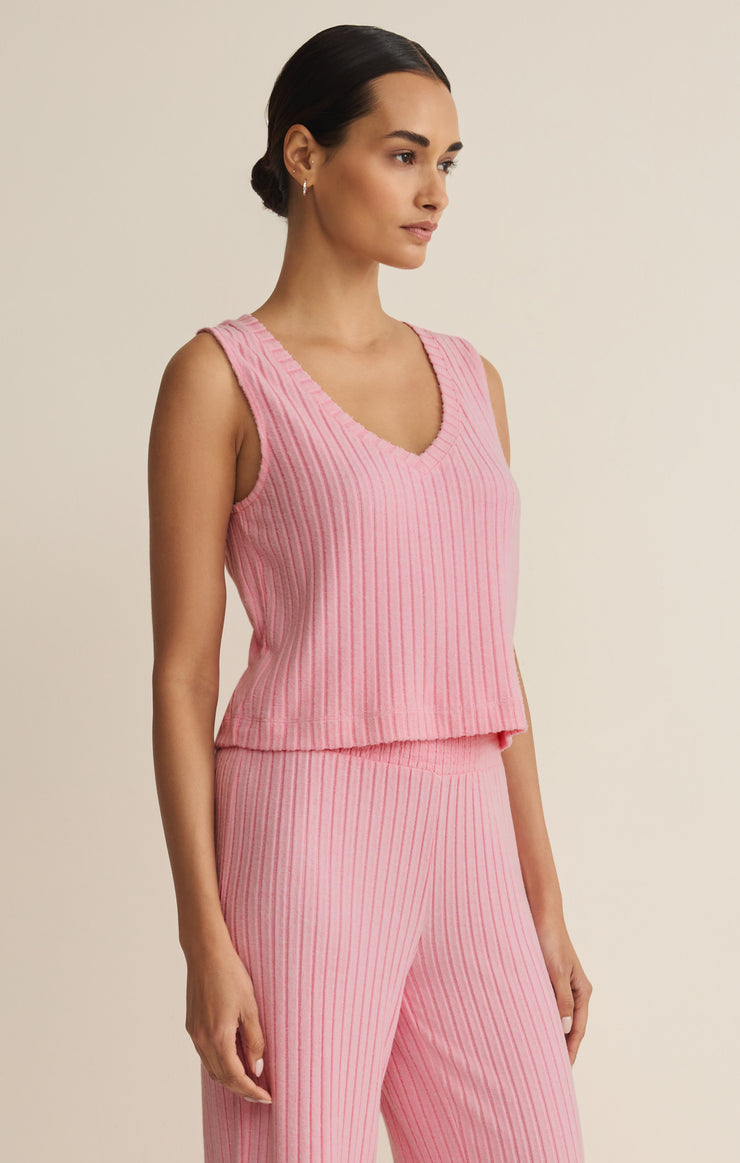 Tops Sloane V-Neck Silky Rib Tank Passion Fruit