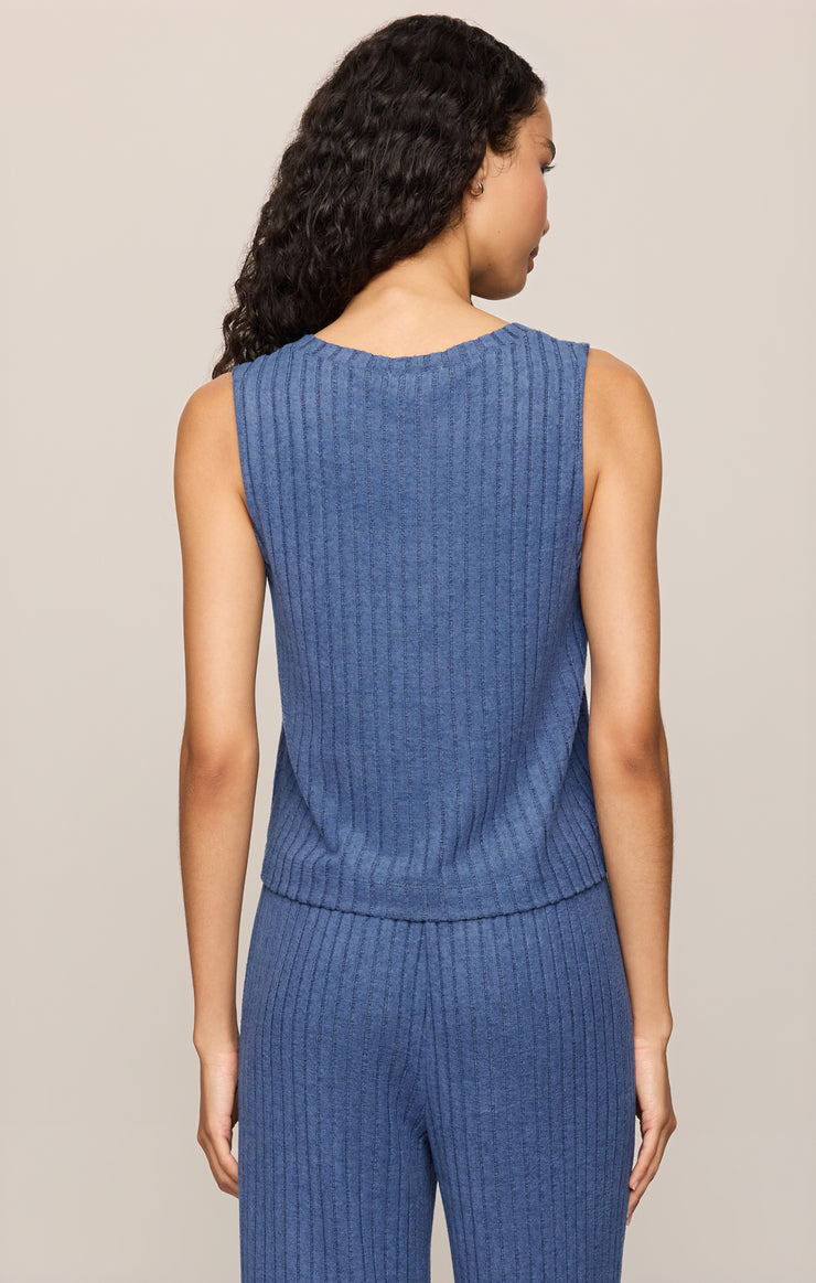 Tops Sloane V-Neck Rib Tank True Navy
