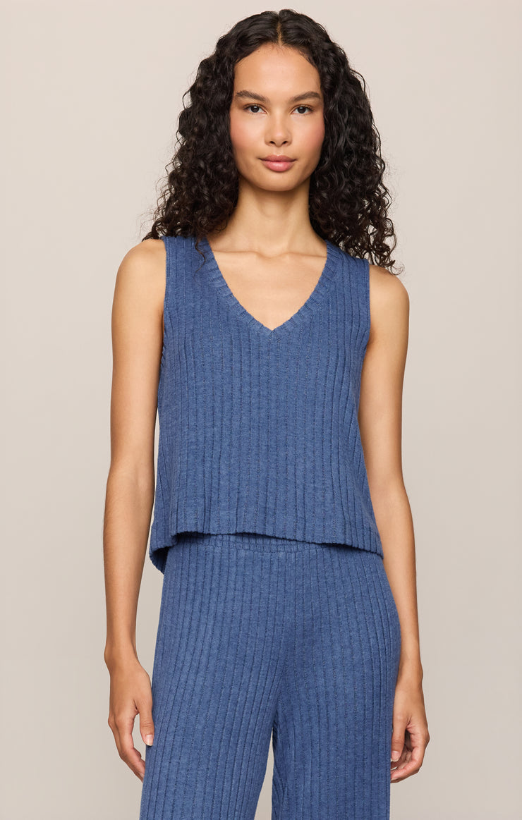 Tops Sloane V-Neck Rib Tank True Navy