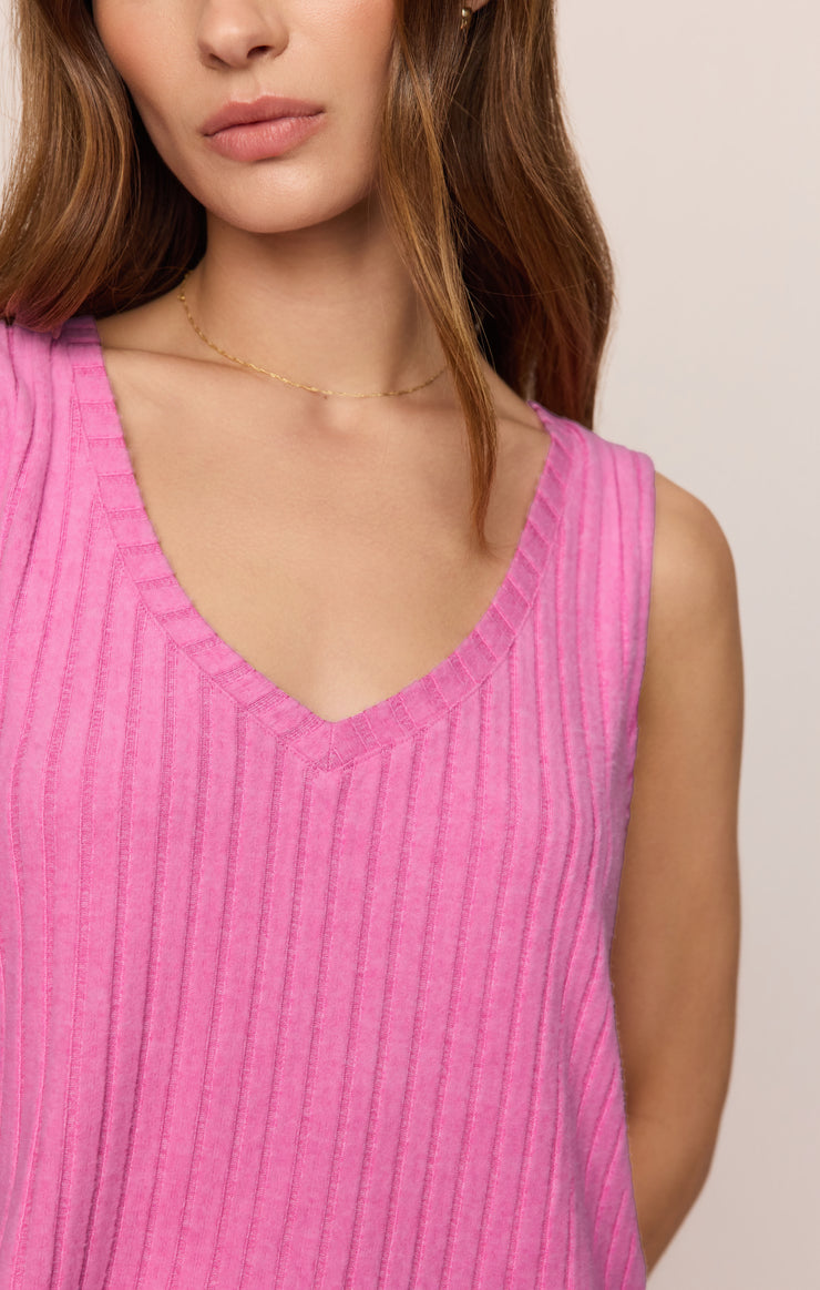 Tops Sloane V-Neck Rib Tank Violet Crush