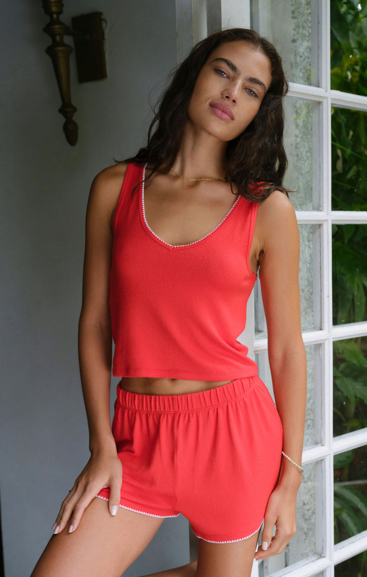 Tops Stately V-Neck Tank Lychee