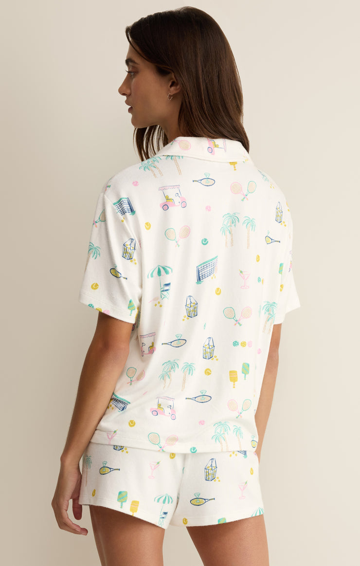 Tops Court Sports PJ Top White