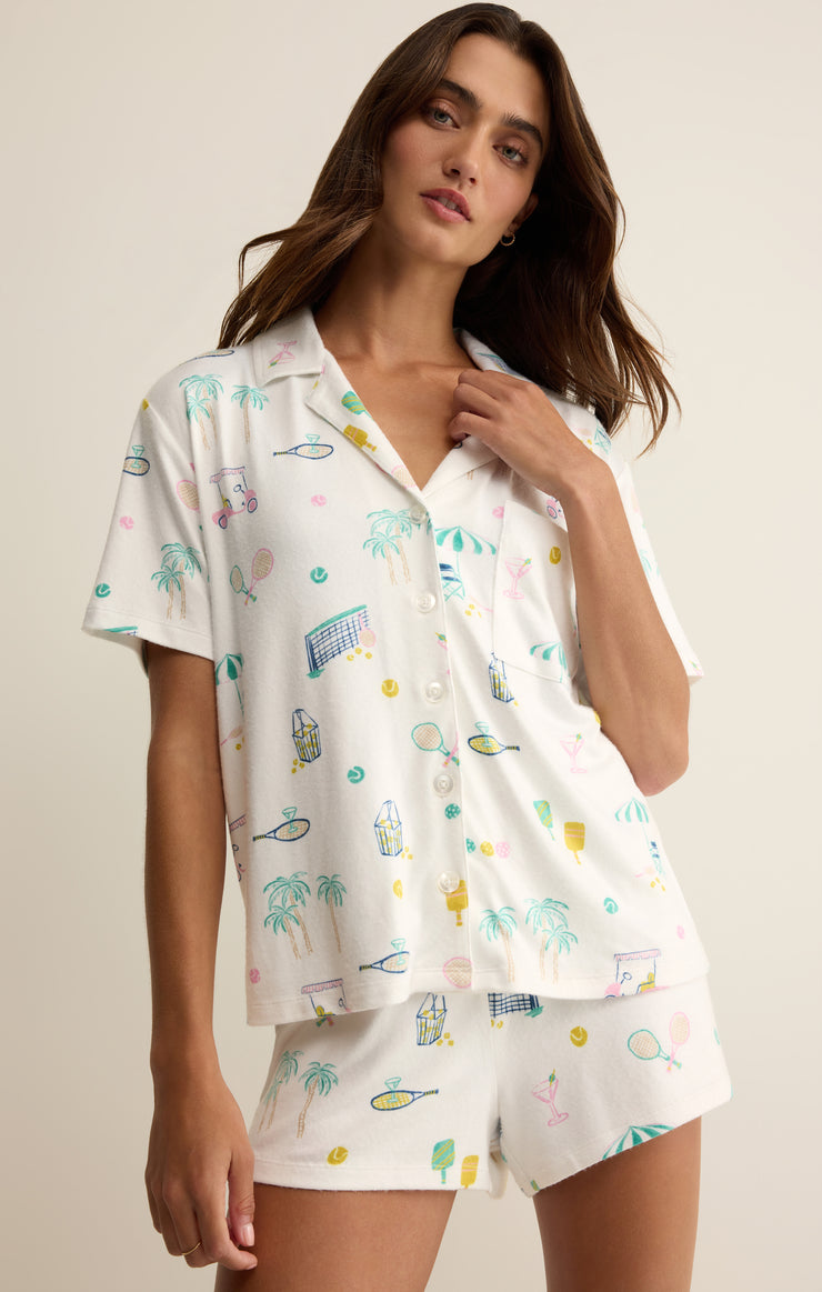 Tops Court Sports PJ Top White