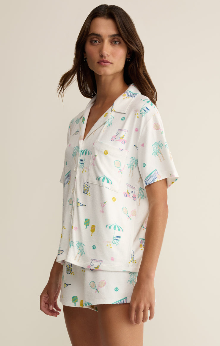 Tops Court Sports PJ Top White