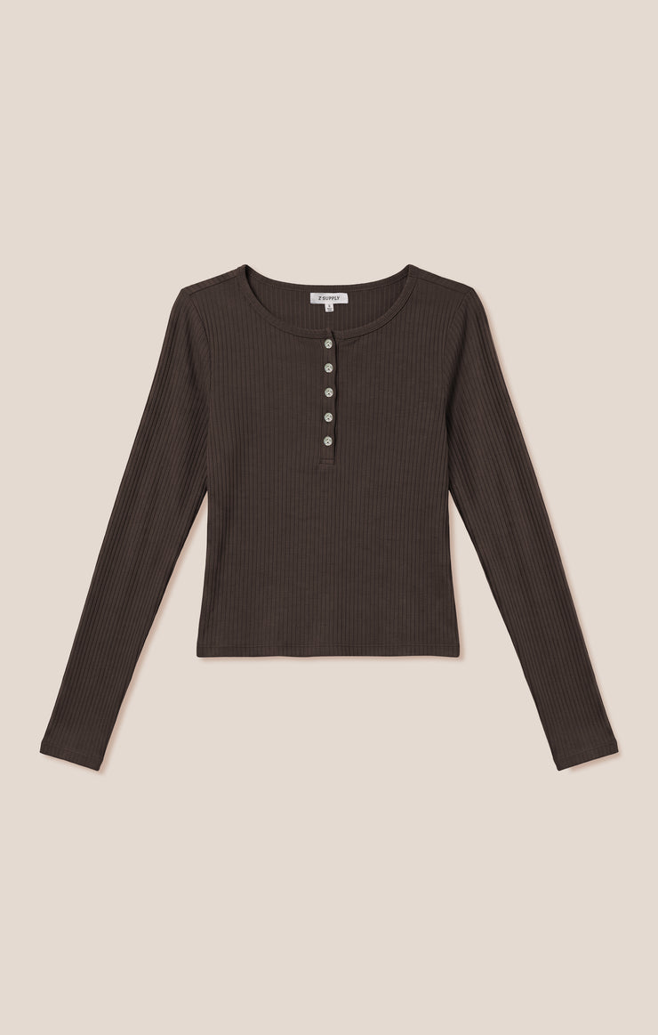 Just Right Rib Henley Top