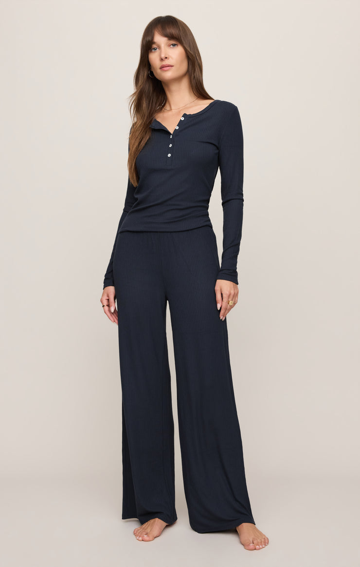 Tops Just Right Rib Henley Top Eclipse
