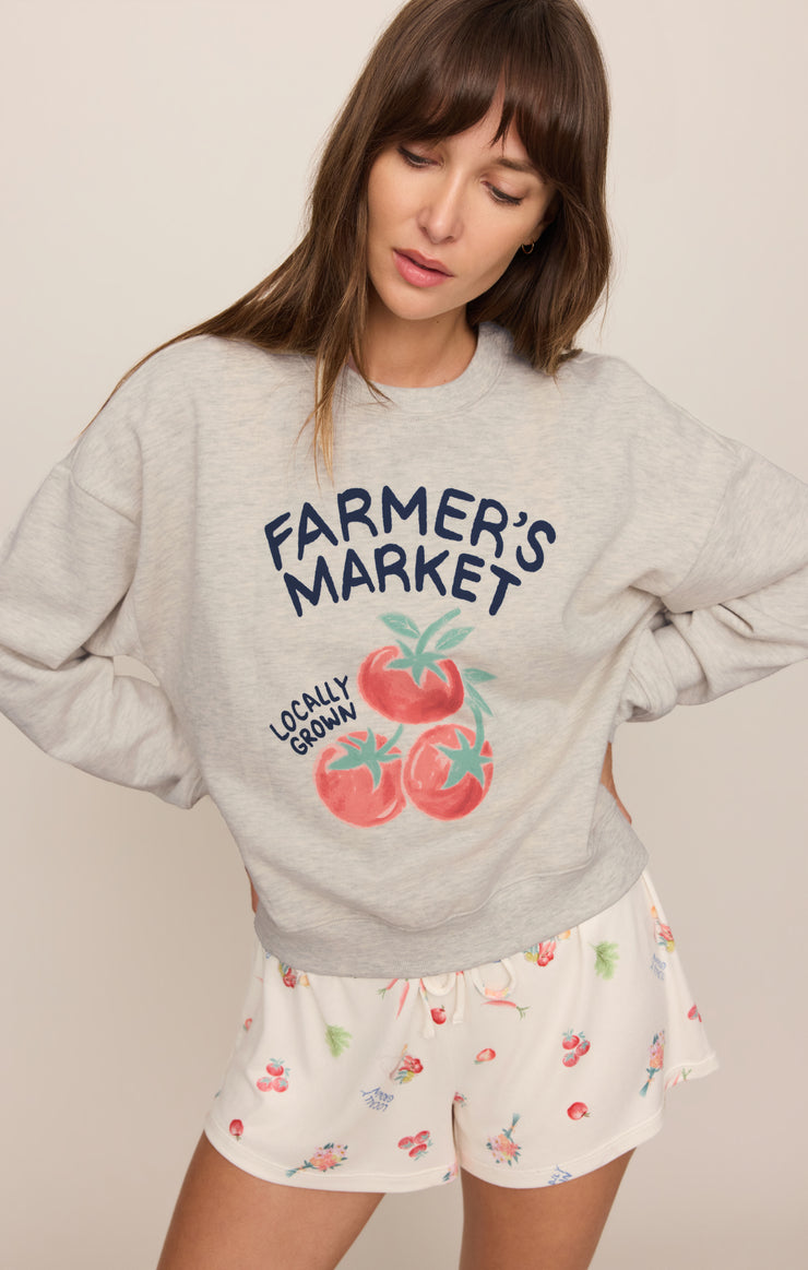 Tops Home Grown Sweatshirt Feather Grey