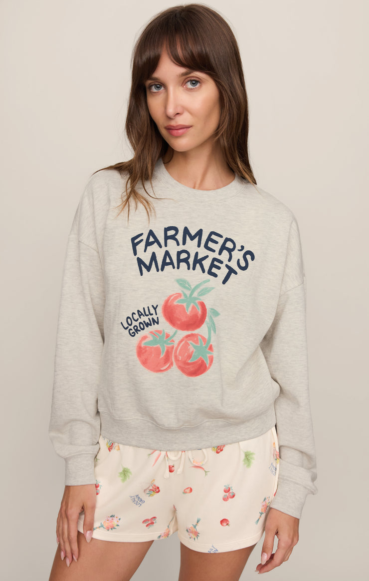 Tops Home Grown Sweatshirt Feather Grey