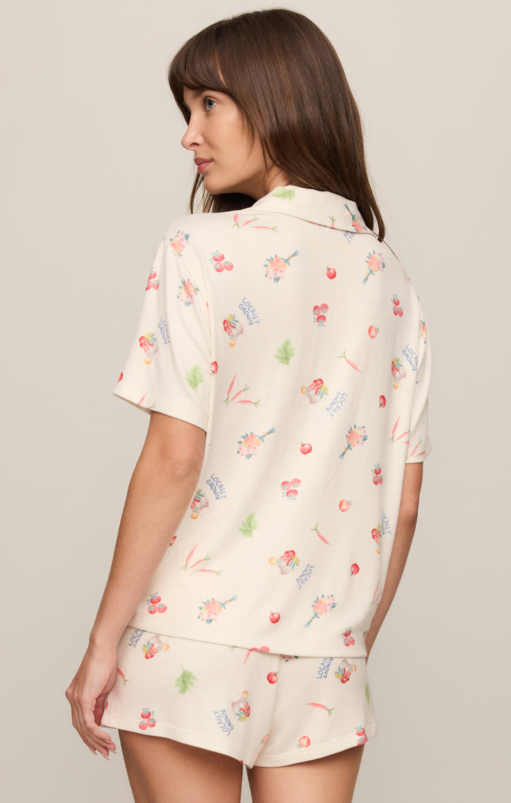 Tops Market Silky Jersey PJ Top Sandstone