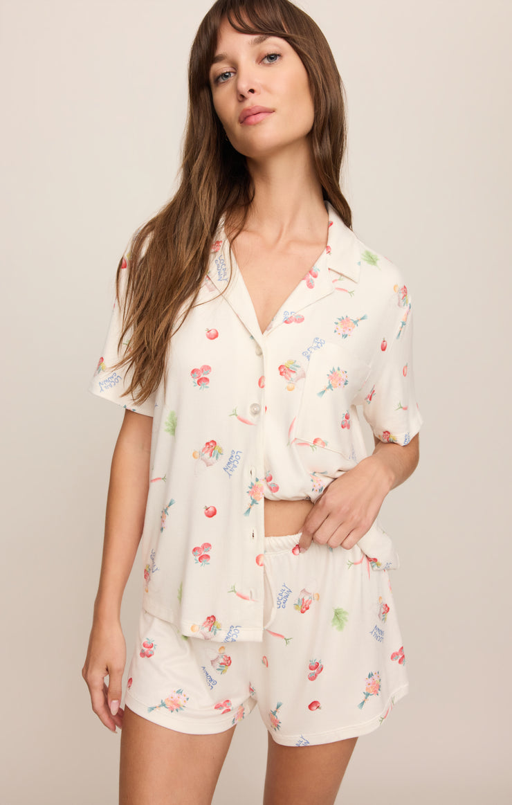 Tops Market Silky Jersey PJ Top Sandstone
