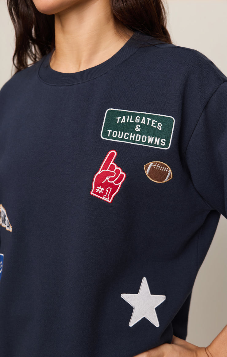 Tops Boyfriend Patch Sweatshirt Eclipse