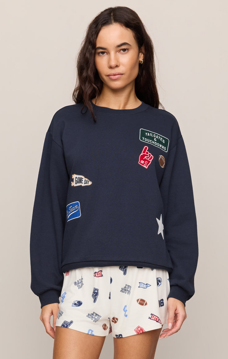 Tops Boyfriend Patch Sweatshirt Eclipse