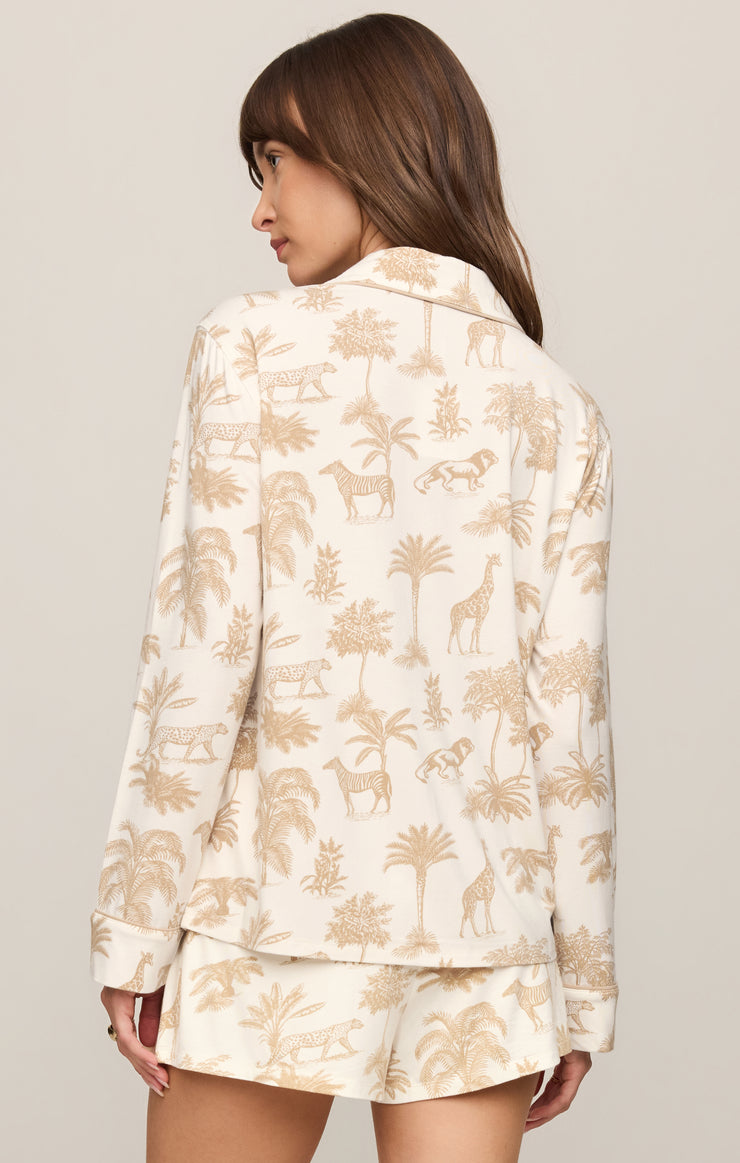 Tops Safari PJ Long Sleeve Top Bone