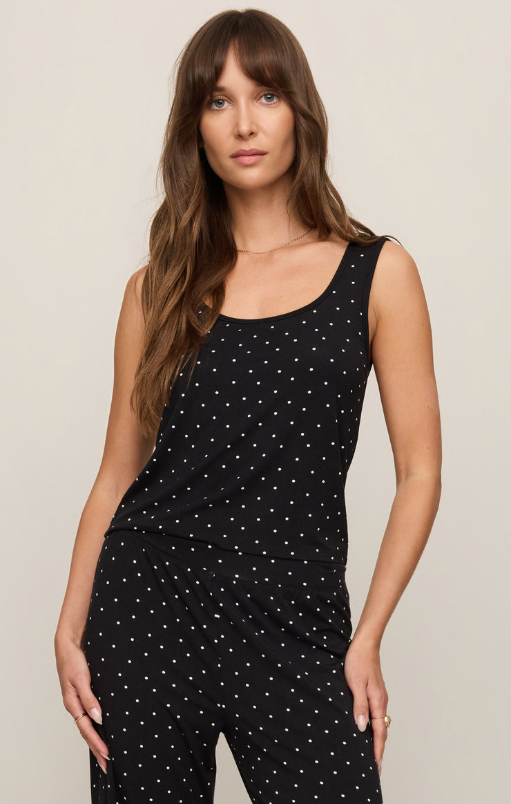 Tops Luxe Dot Tank Black